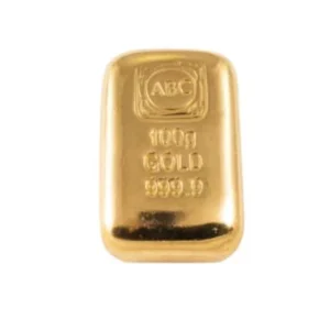 ABCBULLIONCASTGOLDBAR-100GRAMS